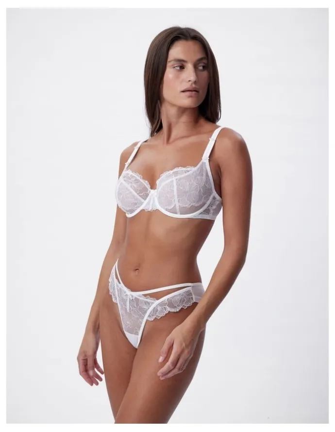 Bras N Things Bras N Things Enchanted Eternal Hour High Leg Brazilian Knicker in Ivory