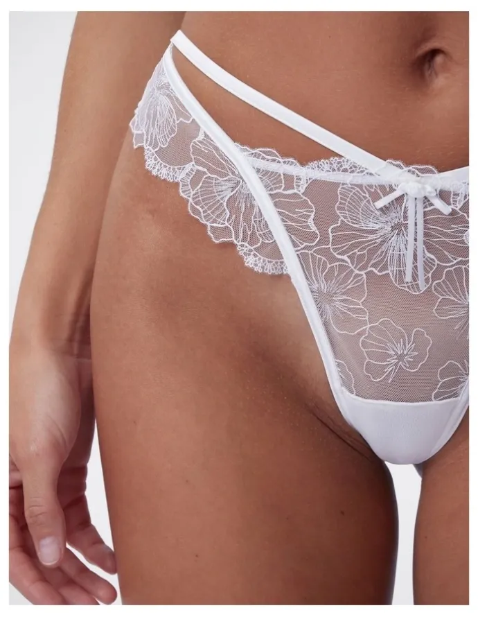 Bras N Things Bras N Things Enchanted Eternal Hour High Leg Brazilian Knicker in Ivory