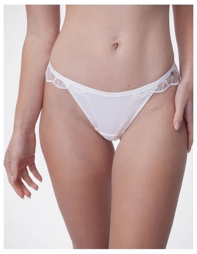 Bras N Things Bras N Things Vamp Hopeless Romantic High Leg Brazilian Knicker in Ivory