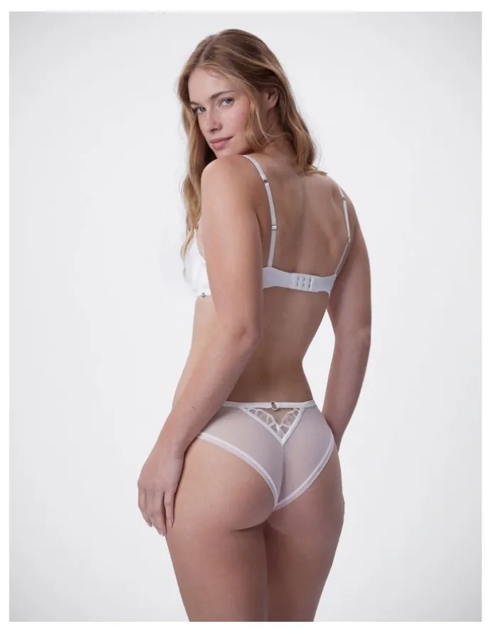 Bras N Things Bras N Things Vamp Hopeless Romantic High Leg Brazilian Knicker in Ivory