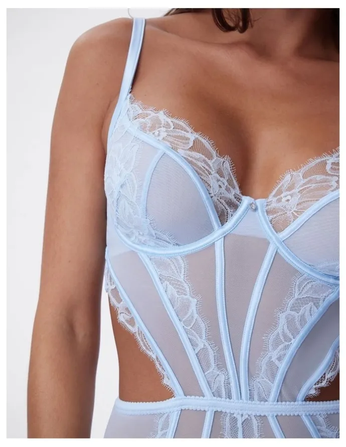 Bras N Things Bras N Things Seraphine Bodysuit Sleeveless (Cupped) in Blue