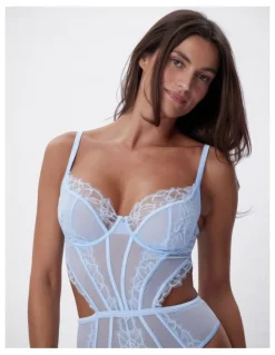 Bras N Things Bras N Things Seraphine Bodysuit Sleeveless (Cupped) in Blue
