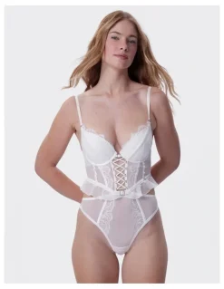 Bras N Things Bras N Things Vamp One Night Only Push Up Bodysuit in Ivory