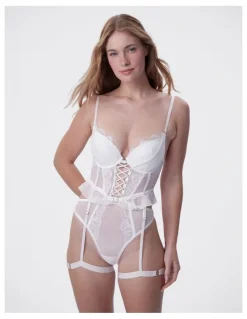 Bras N Things Bras N Things Vamp One Night Only Push Up Bodysuit in Ivory