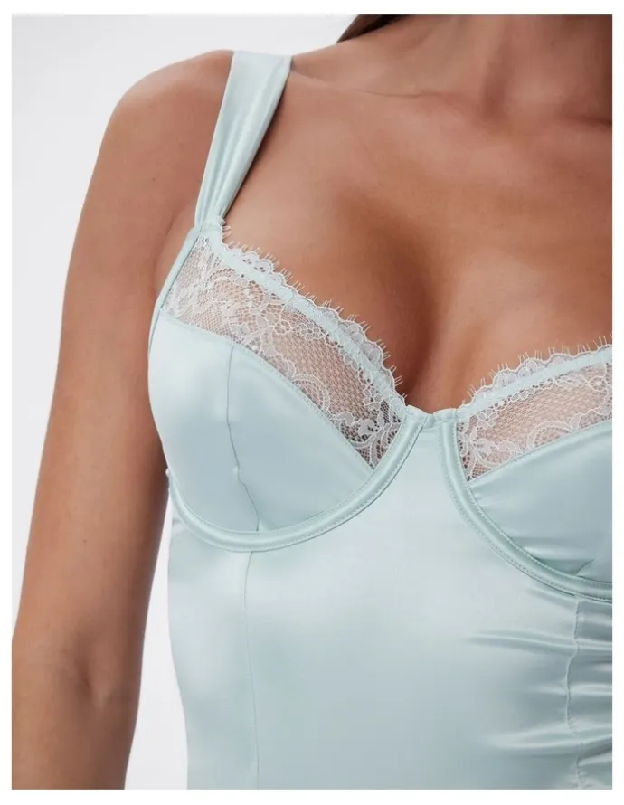 Bras N Things Bras N Things Simone Bodysuit in Light Green
