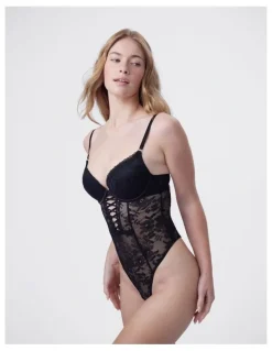 Bras N Things Bras N Things Edie Push Up Bodysuit in Black