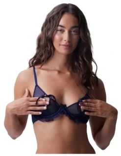 Bras N Things Night Games Adorn You Erotic Underwire Set in Navy