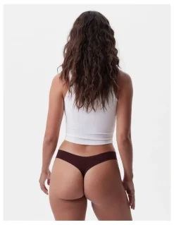 Bras N Things Smooth Comfort Cotton G-String in Dark Brown