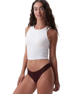 Bras N Things Smooth Comfort Cotton G-String in Dark Brown
