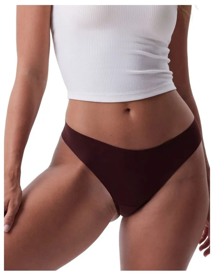 Bras N Things Smooth Comfort Cotton G-String in Dark Brown