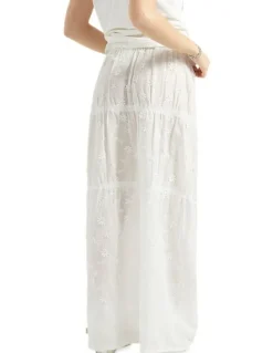 BRIXTON The Abigail Skirt in Off White Floral