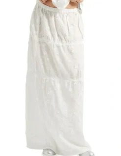 BRIXTON The Abigail Skirt in Off White Floral
