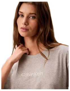 Calvin Klein Cotton Stretch Lounge Relaxed Tee in Grey