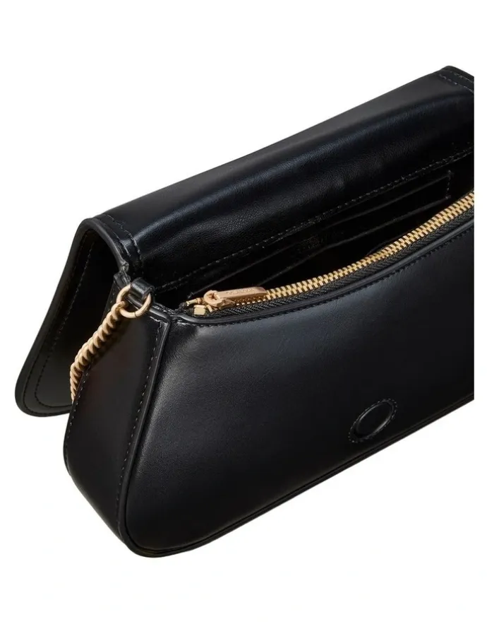 Calvin Klein Curved Wallet with Chain Strap in Black