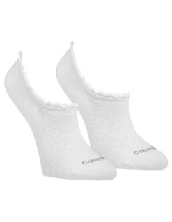 Calvin Klein Diamond Openwork Liner 2 Pack Socks in White
