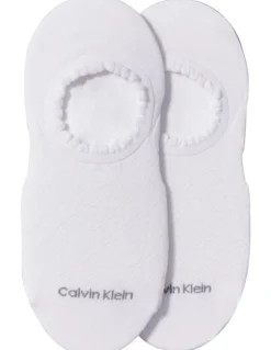 Calvin Klein Diamond Openwork Liner 2 Pack Socks in White