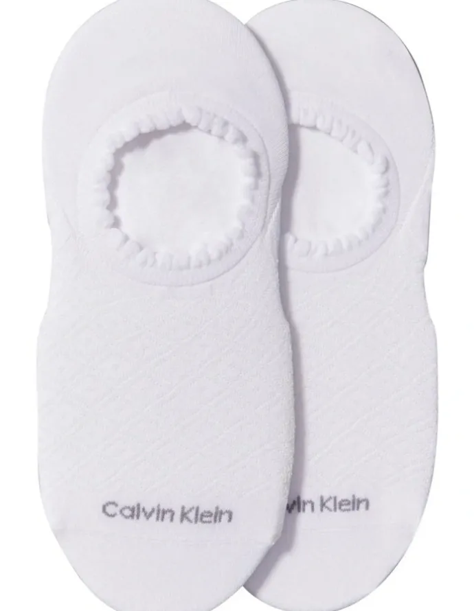 Calvin Klein Diamond Openwork Liner 2 Pack Socks in White