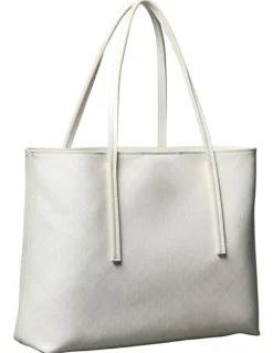 Calvin Klein Emblem Allover Print Tote Bag With Pouch in White