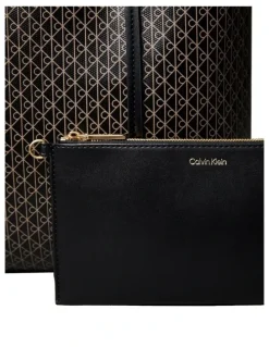 Calvin Klein Emblem Allover Print Small Tote Bag with Pouch