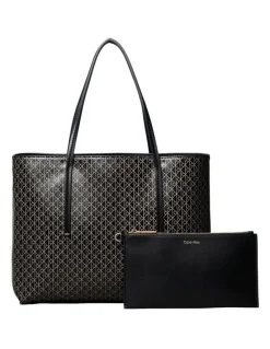 Calvin Klein Emblem Allover Print Small Tote Bag with Pouch