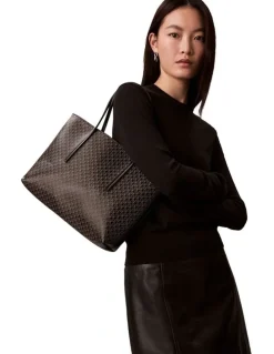 Calvin Klein Emblem Allover Print Small Tote Bag with Pouch