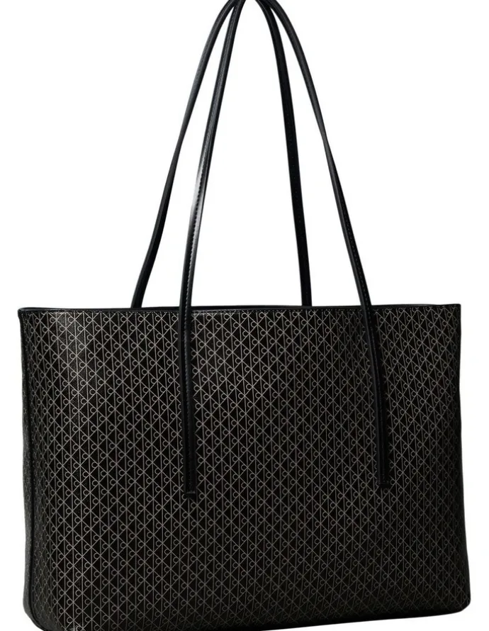 Calvin Klein Emblem Allover Print Tote with Pouch