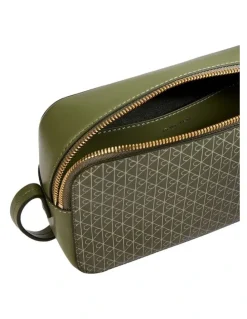Calvin Klein Emblem Allover Print Crossbody Bag in Green