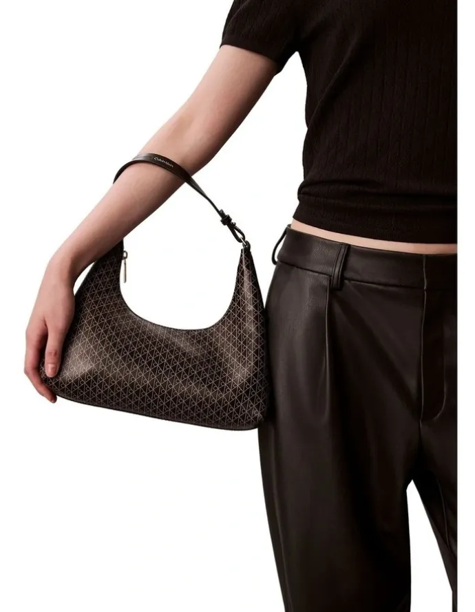 Calvin Klein Emblem Allover Print Shoulder Bag