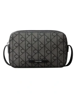 Calvin Klein Emblem Aop Crossbody Bag in Black