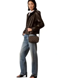 Calvin Klein Emblem Aop Crossbody Bag in Black