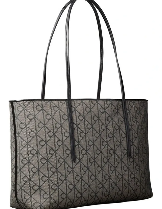Calvin Klein Emblem Aop Tote Bag in Grey