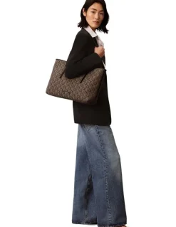 Calvin Klein Emblem Aop Tote Bag in Grey