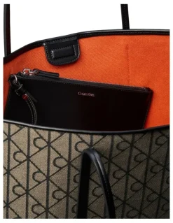 Calvin Klein Emblem Aop Tote Bag in Grey