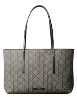 Calvin Klein Emblem Aop Tote Bag in Grey