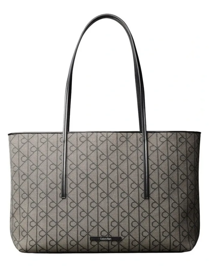 Calvin Klein Emblem Aop Tote Bag in Grey