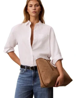 Calvin Klein Emblem Aop Tote Bag in Cornstalk
