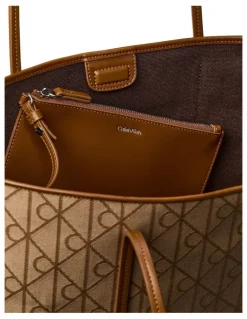 Calvin Klein Emblem Aop Tote Bag in Cornstalk
