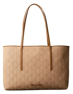 Calvin Klein Emblem Aop Tote Bag in Cornstalk