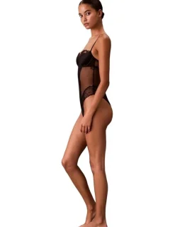 Calvin Klein Floral Lace Bodysuit in Black