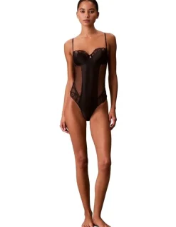 Calvin Klein Floral Lace Bodysuit in Black