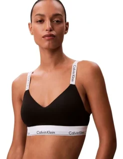 Calvin Klein Icon Cotton Modal Lightly Lined Bralette in Black
