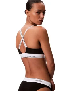 Calvin Klein Icon Cotton Modal Lightly Lined Bralette in Black