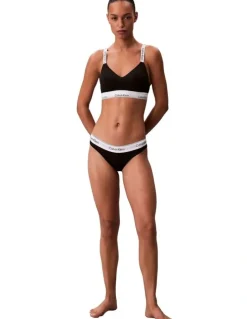 Calvin Klein Icon Cotton Modal Lightly Lined Bralette in Black