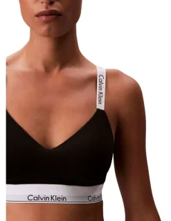 Calvin Klein Icon Cotton Modal Lightly Lined Bralette in Black