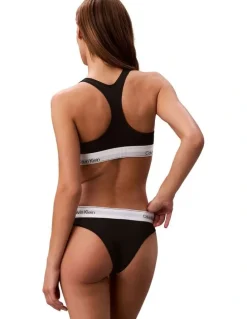 Calvin Klein Icon Cotton Modal Unlined Bralette in Black