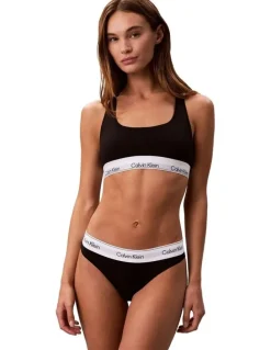 Calvin Klein Icon Cotton Modal Unlined Bralette in Black