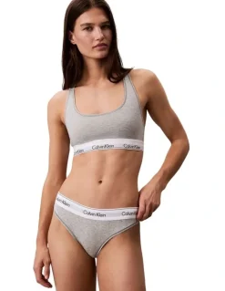 Calvin Klein Icon Cotton Modal Thong in Grey Heather