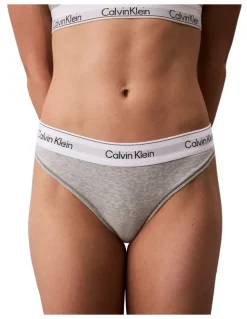 Calvin Klein Icon Cotton Modal Thong in Grey Heather