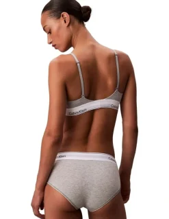 Calvin Klein Icon Cotton Modal Lightly Lined Triangle Bralette in Grey