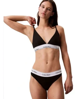 Calvin Klein Icon Cotton Modal Thong in Black